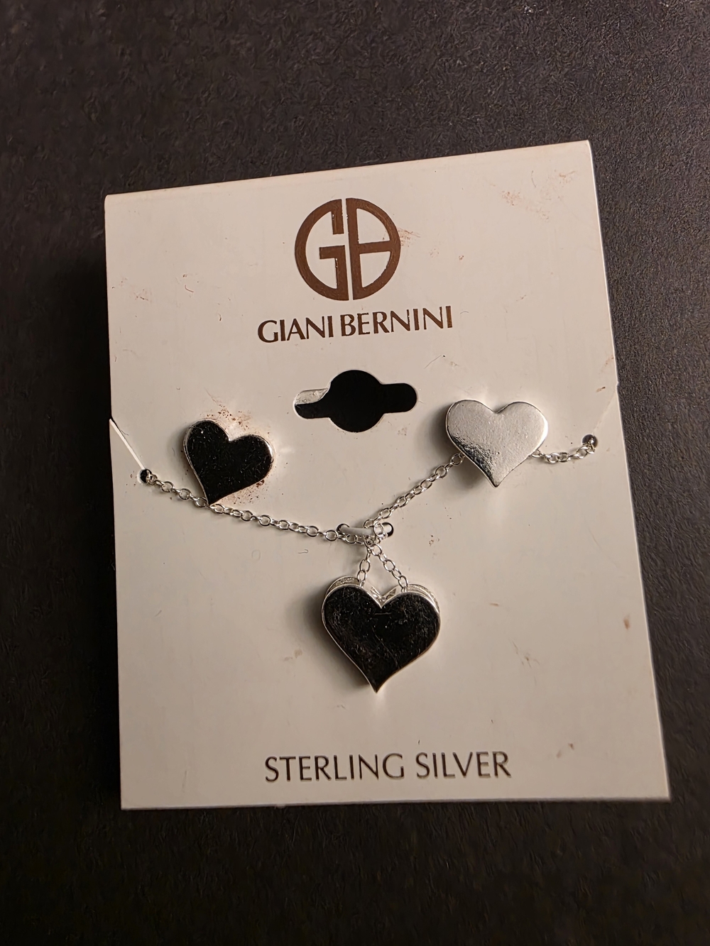 Giani Bernini Sterling Silver Triple Heart Necklace - Silver